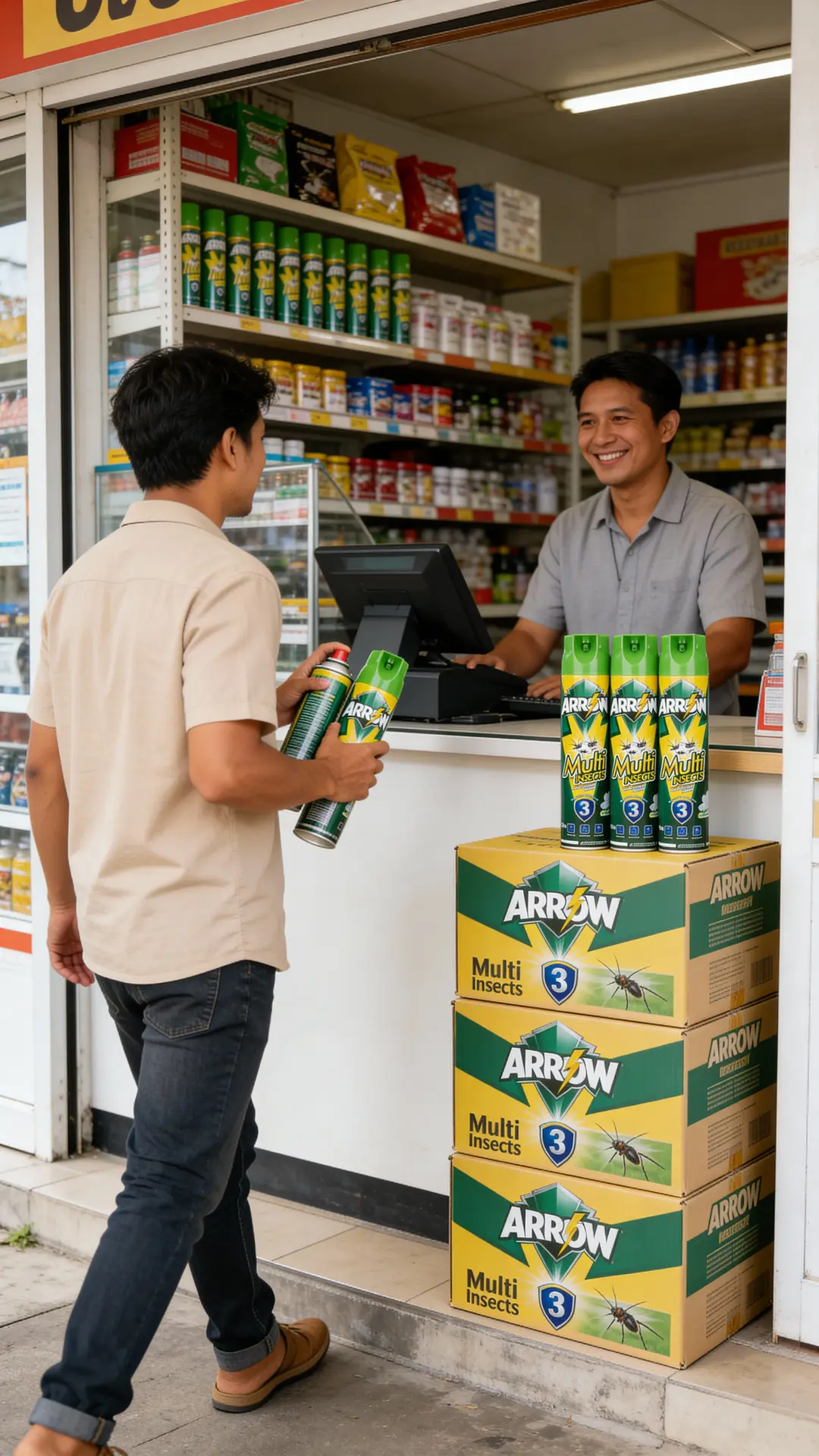 In store promotion of ARROW Multi Insects with promoter and shoppers