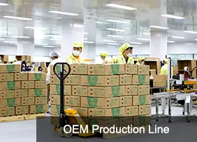 Warehouse with stacked export cartons ready for container loading at AOGRAND logistics center.