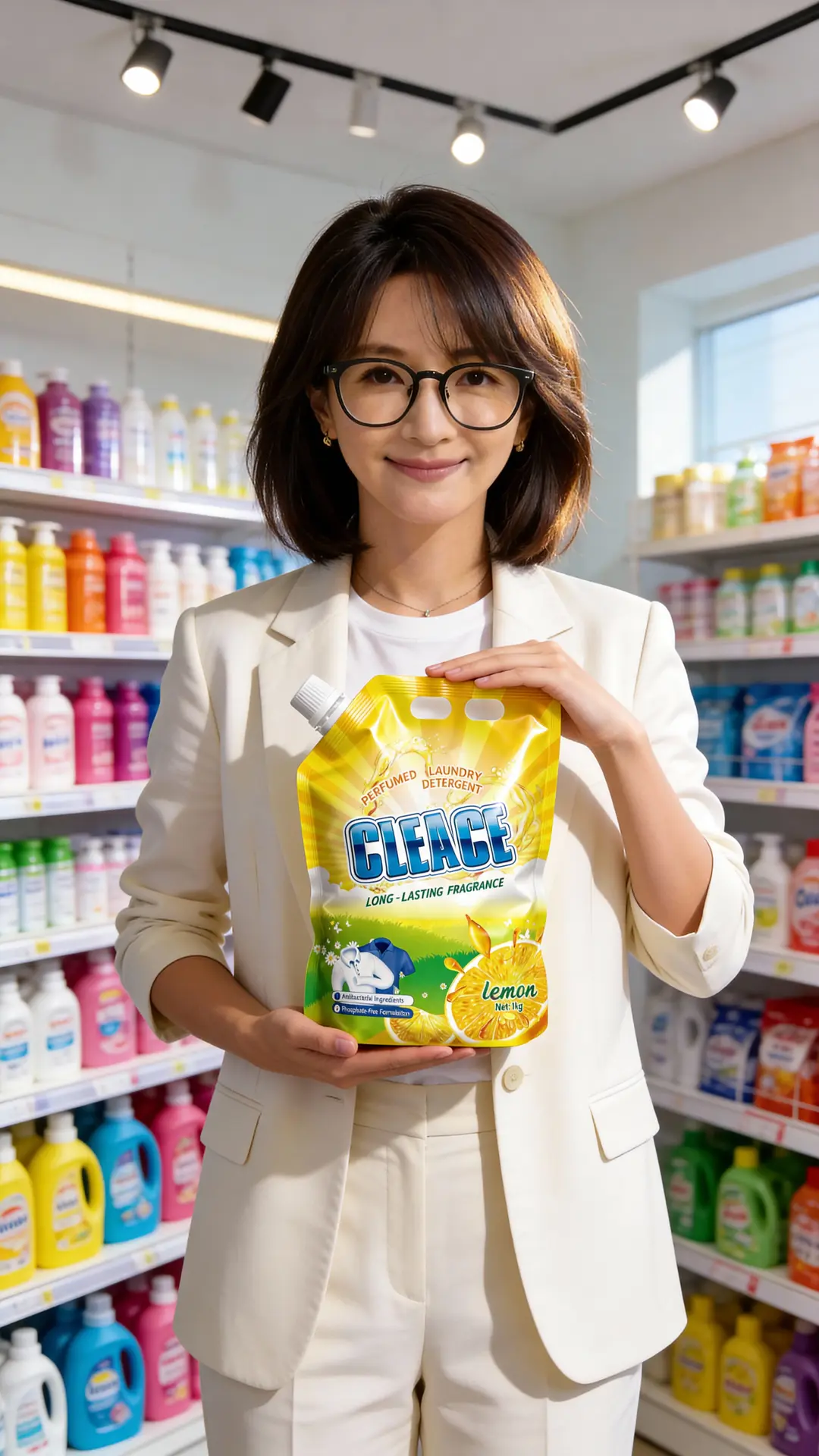 AoGrand digital avatar Mia recommending CLEACE detergent for distributors